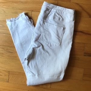 Kaari blue white distressed skinny jeans